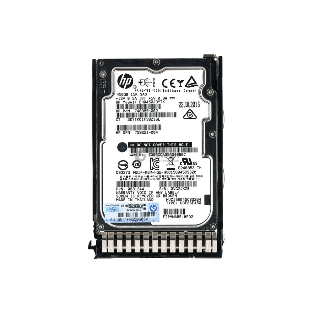 759547-001 HP HDD 450GB 15K SAS 12G 2.5" SFF HOT-SWAP